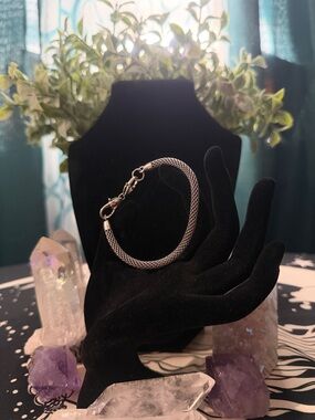 💎 BRIGHTON *ADD CHARMS* Silver Mesh ‘charm bracelet starter’ Rope Charm Bracelet